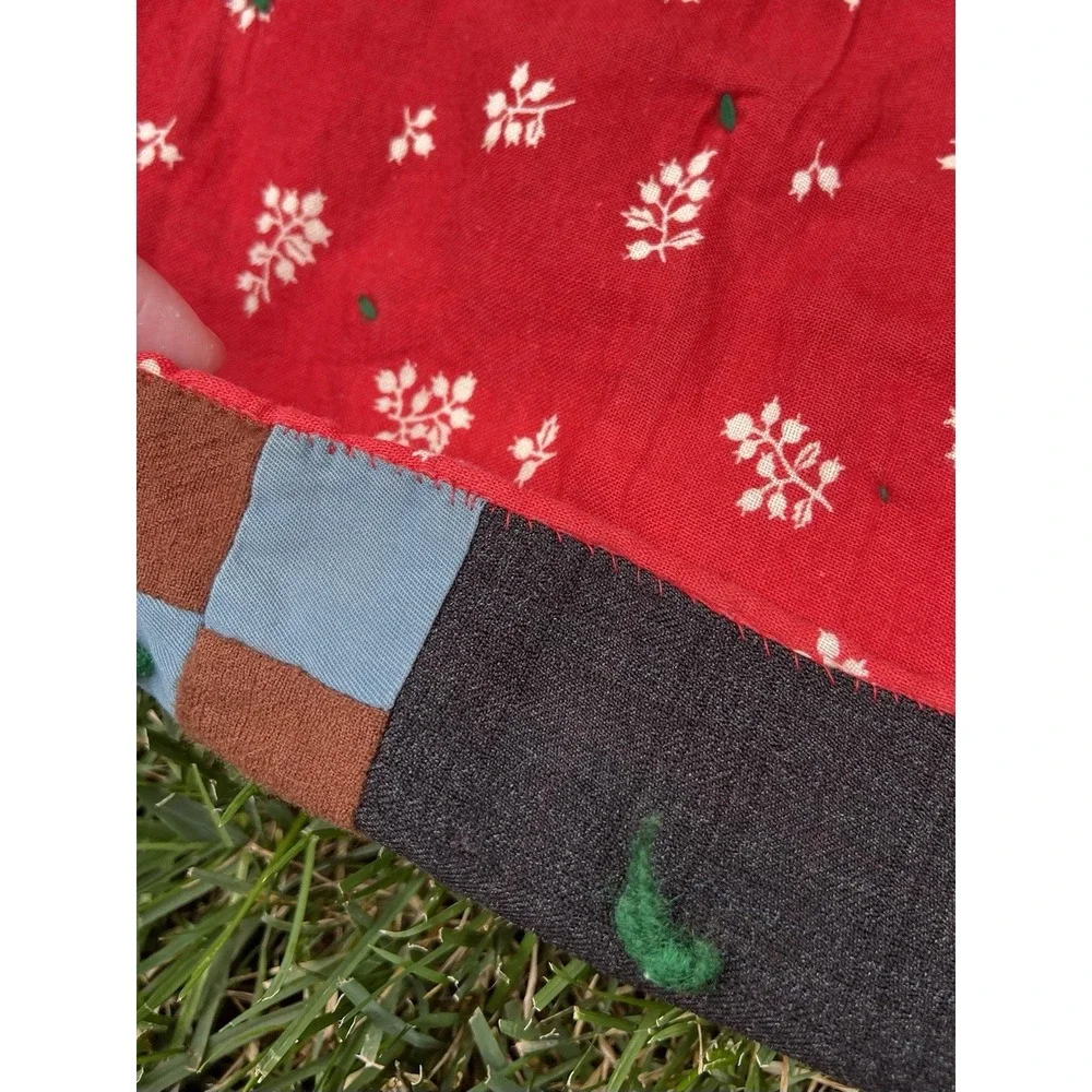 Vintage Hand Stitched Tied Nine Patch Quilt 86